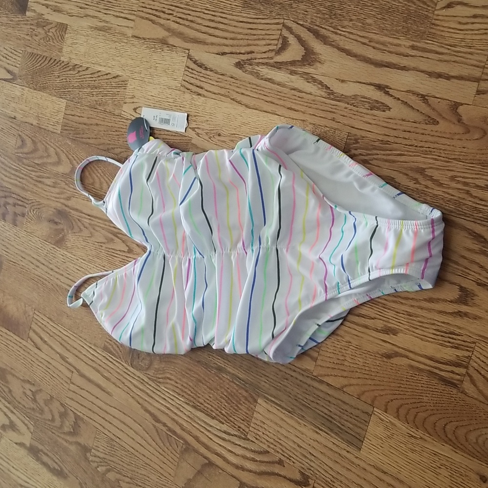 (3-5) NWT NOBO No Boundaries Rainbow Striped One Piece Swimsuit